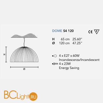 Подвесной светильник Masiero Dome S4 120 PON / BK - Схема