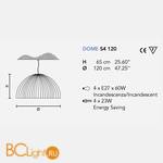 Подвесной светильник Masiero Dome S4 120 PON / BK - Схема