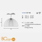 Подвесной светильник Masiero Dome S5 150 PON / BK - Схема