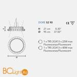 Подвесной светильник Masiero Dore S2 90 GD-M - Схема