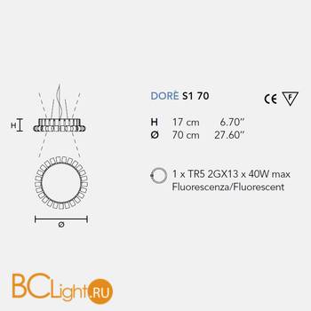 Подвесной светильник Masiero Dore S1 70 GD-M - Схема