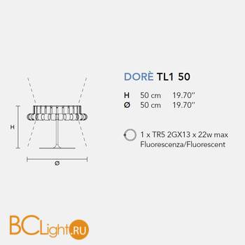 Настольная лампа Masiero Dore TL1 50 WH-M - Схема