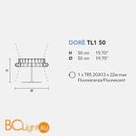 Настольная лампа Masiero Dore TL1 50 WH-M - Схема