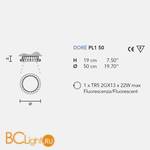 Настенно-потолочный светильник Masiero Dore PL1 50 WH-M - Схема