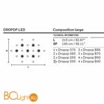 Подвесной светильник Masiero Dropop LED Composition large - Схема