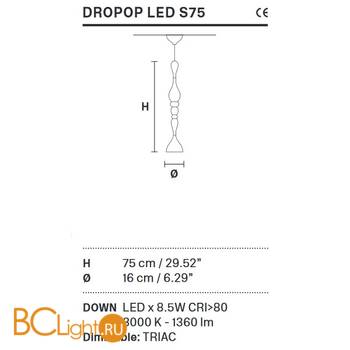 Подвесной светильник Masiero Dropop LED S75 V80 - Схема