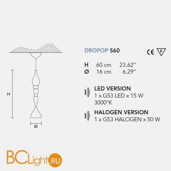 Подвесной светильник Masiero Dropop S60 V95 LED - Схема