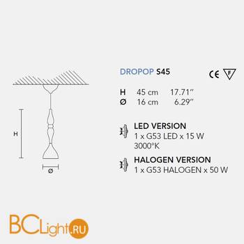 Подвесной светильник Masiero Dropop S45 GRP-S Halogen - Схема
