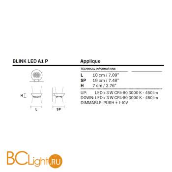 Настенный светильник Masiero Blink LED A1 P V95 CUT CRYSTAL - Схема