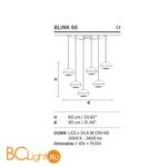 Подвесной светильник Masiero Blink S6 V95 CUT CRYSTAL - Схема