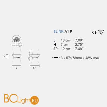 Настенный светильник Masiero Eclettica Blink A1 P VEME Cut crystal - Схема