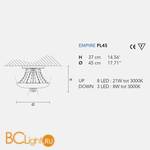 Потолочный светильник Masiero Eclettica Empire PL45 BK-M - Схема
