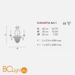 Бра Masiero Elegantia A2+1 G03-G05 Cut crystal - Схема