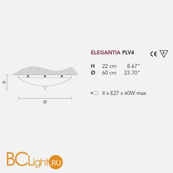 Потолочный светильник Masiero Elegantia PLV4 G04-G06 - Схема