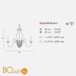 Люстра Masiero Elegantia 8+1 G04-G06 CRYSTALS FROM SWAROVSKI - Схема