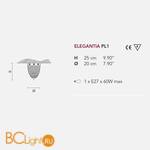 Потолочный светильник Masiero Elegantia PL1 G04-G06 CRYSTALS FROM SWAROVSKI - Схема