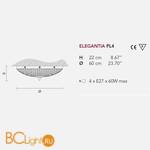 Потолочный светильник Masiero Elegantia PL4 G03-G05 CRYSTALS FROM SWAROVSKI - Схема
