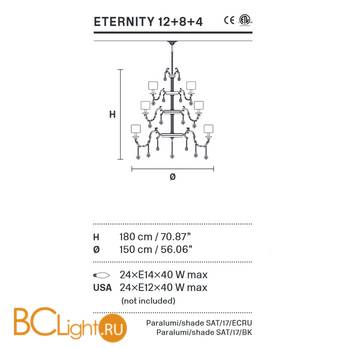 Люстра Masiero Eternity 12+8+4 G04 CUT CRYSTAL - Схема