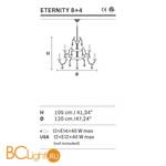 Люстра Masiero Eternity 8+4 G03 CUT CRYSTAL - Схема