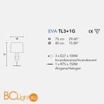 Настольная лампа Masiero Eva TL3+1G PR-S - Схема