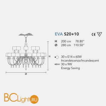 Люстра Masiero Eva S20+10 V95 - Схема
