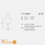 Подвесной светильник Masiero Eva S3+1 F01 - Схема