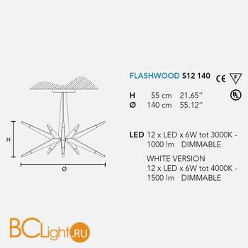 Подвесной светильник Masiero Flashwood S12 140 NATURAL - Схема
