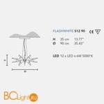 Подвесной светильник Masiero Flashwhite S12 90 WHITE - Схема