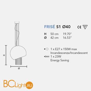 Подвесной светильник Masiero Frise S1 40 G04 /RE/Swarovski ELEMENTS - Схема