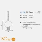 Подвесной светильник Masiero Frise S1 40 G04 /RE/Swarovski ELEMENTS - Схема