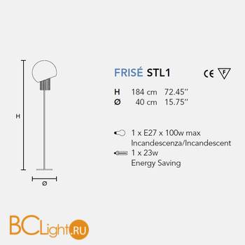 Торшер Masiero Frise STL1 G04 /AM/CUT CRYSTAL - Схема
