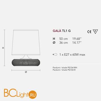 Настольная лампа Masiero Gala TL1 G /V97/ PIZ/38/WH - Схема