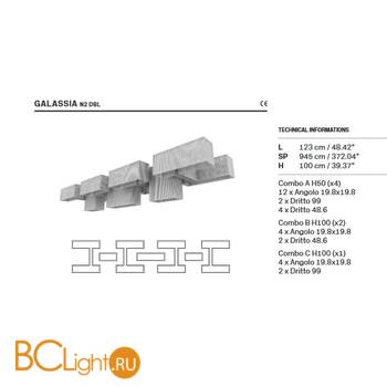 Потолочный светильник Masiero Galassia N2 DBL - Схема