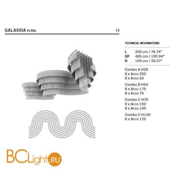 Потолочный светильник Masiero Galassia R1 DBL - Схема