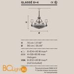 Люстра Masiero Glasse 8+4 V13 / DAM/14/IV CRYSTALS FROM SWAROVSK - Схема