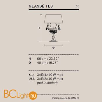 Настольный светильник Masiero Glasse TL3 V13 / DAM IV CRYSTALS FROM SWAROVSKI - Схема