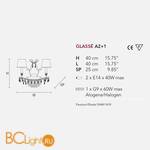 Бра Masiero Glasse A2+1 G01 / DAM/14/IV Cut crystal - Схема