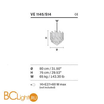 Подвесной светильник Masiero Graniglia VE 1145 S14 - Схема