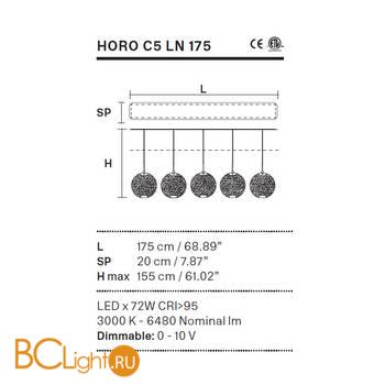Подвесной светильник Masiero HORO C5 LN 175 G18 / TR - Схема
