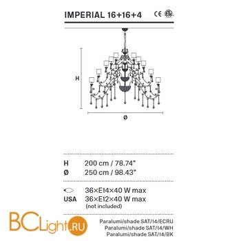 Люстра Masiero Imperial 16+16+4 G08 CUT CRYSTAL - Схема