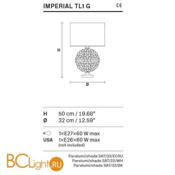 Настольная лампа Masiero Imperial TL1 G G04 - Схема