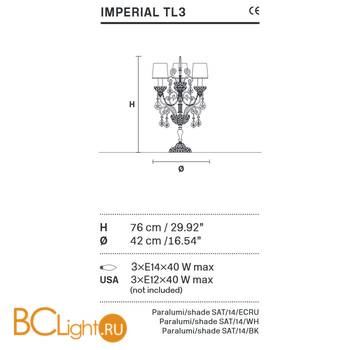 Настольная лампа Masiero Imperial TL3 G04 CUT CRYSTAL - Схема