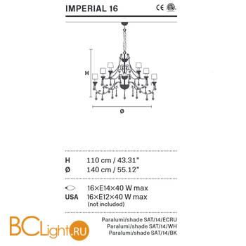 Люстра Masiero Imperial 16 G04 CUT CRYSTAL - Схема