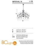 Люстра Masiero Imperial 16 G04 CUT CRYSTAL - Схема