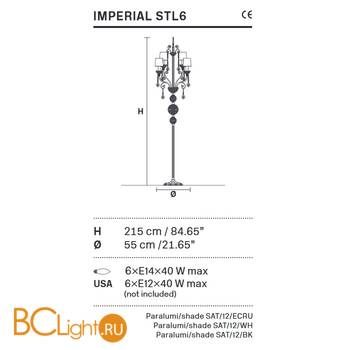 Торшер Masiero IMPERIAL STL6 G04 CUT CRYSTAL - Схема