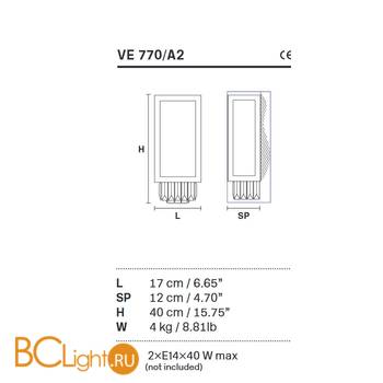Настенный светильник Masiero Impero & Deco VE 770/A2 Cut - Схема