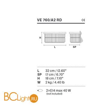 Настенный светильник Masiero Impero & Deco VE 760/A2 RD Cut - Схема