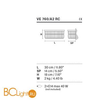 Настенный светильник Masiero Impero & Deco VE 760/A2 RC Cut - Схема