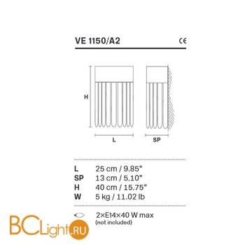 Настенный светильник Masiero Impero & Deco VE 1150/A2 - Схема