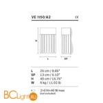 Настенный светильник Masiero Impero & Deco VE 1150/A2 - Схема